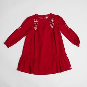 Tartine et Chocolat Red Smocked Twill Dress